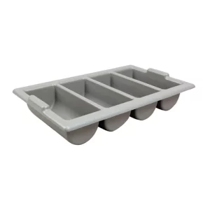 An image of a 4 Compartmant Cutlery Tray Grey 53.3 x 30.5cm