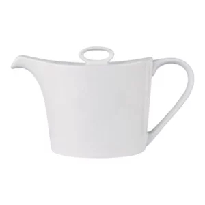 An image of a Alchemy Fine China Ambience Oval Teapot White 430ml