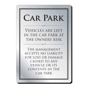 An image of Mileta Car Park Disclaimer (Framed) A4 21 x 29.7cm