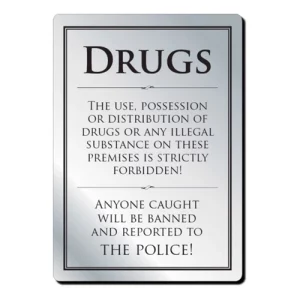 An image of Mileta Drugs Policy Notice (Framed) A4 21 x 29.7cm