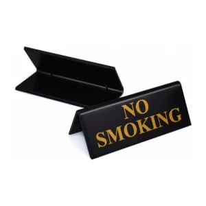 An image of Mileta No Smoking Table Notice Gold/Black 11cm