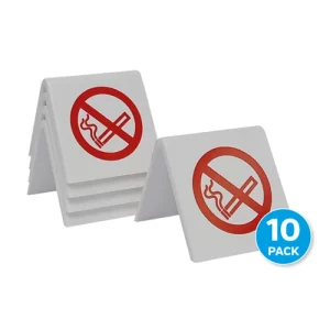 An image of Mileta No Smoking Table Notice White/Red 5cm