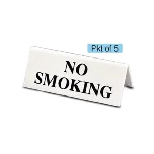 An image of Mileta No Smoking Table Notice White/Black 11cm