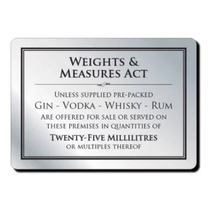 An image of Mileta Weights & Measures Act Notice 25ml (Framed) A5 21 x 14.8cm