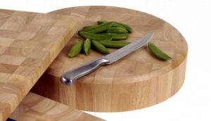 30cm Round Natural Wood Chopping Board (6cm Deep)-0