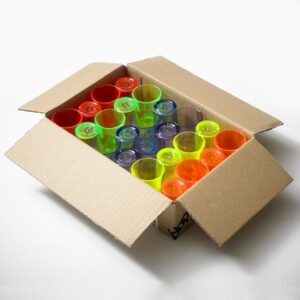 Mixed Colour Polystyrene Shot Glass 25ml