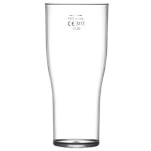 BBP Clear Polystyrene Tulip Pint Glass 625ml/22oz Lined (568ml) UKCA/CE