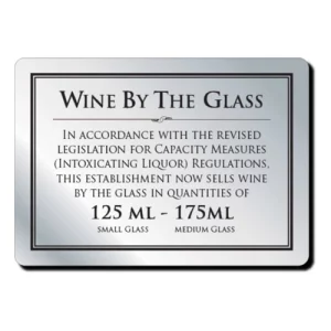 An image of Mileta Wine By The Glass Bar Notice 125 & 175ml (Framed) A5 21 x 14.8cm