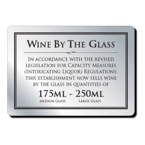 An image of Mileta Wine By The Glass Bar Notice 175 & 250ml (Framed) A5 21 x 14.8cm