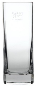 Strauss Crystal Beer Glass 13.75oz Lined @ 2/3 Pint CE