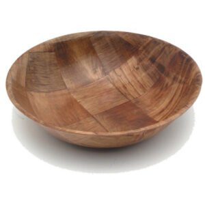 Round Woven Wood Bowls 10″