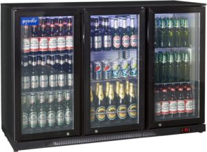 Prodis Triple Hinged Door Black Bottle Cooler