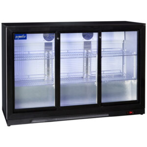 Prodis Triple Sliding Door Black Bottle Cooler