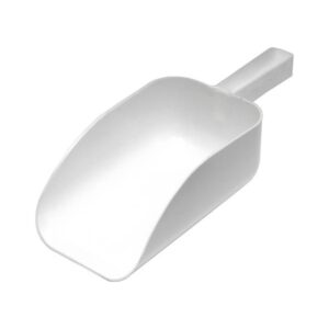 White Flat Bottomed Plastic Ice Scoop 35oz-0