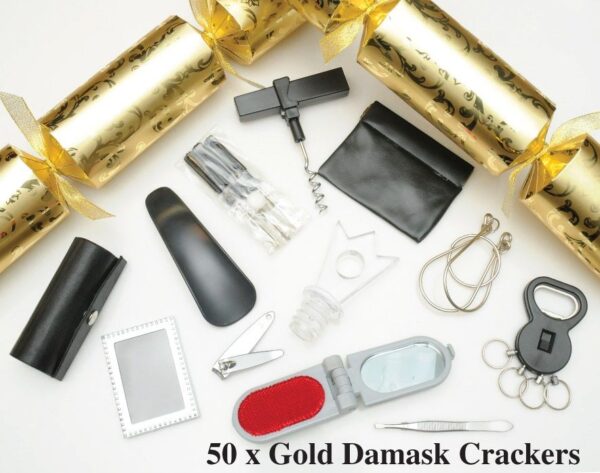 14" Gold Damask Crackers