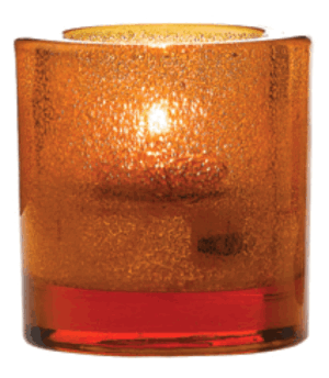 Thick Amber Votive Candle Holder 2.75"