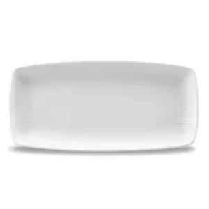 An image of a Churchill Super Vitrified Bamboo Oblong Plate White 29.8cm x 15.2cm