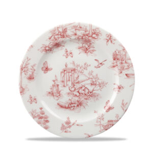 Churchill Vitrified Vintage Prints – 8.25″ Cranberry Toile Plate