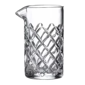 clear stirring glass with lip for cocktail making