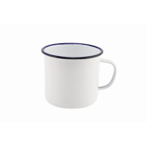 White & Blue Enamel Mugs