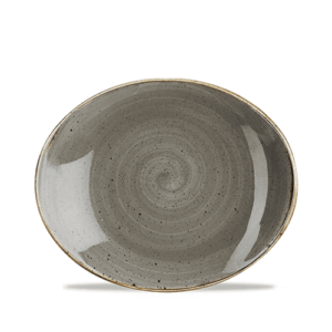 Churchill Stonecast Oval Coupe Plate 7.75" Peppercorn Grey