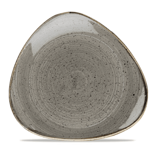 Churchill Super Vitrified Stonecast Triangle Plate Peppercorn Grey 26.6cm/10.50"