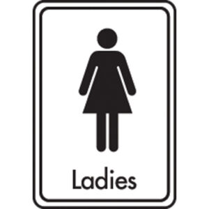 Black on White Ladies Toilet Sign