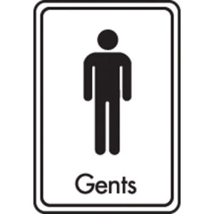 Black on White Gents Toilet Sign