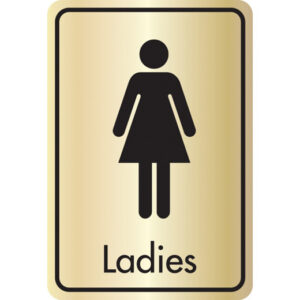 Black on Gold Ladies Toilet Sign-0