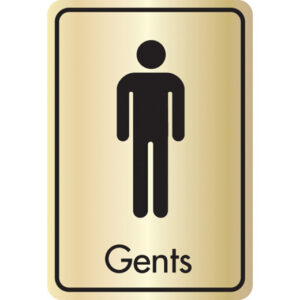 Black on Gold Gents Toilet Sign-0