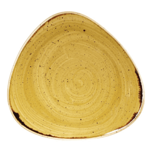 Churchill Super Vitrified Stonecast Triangle Plate Mustard Seed Yellow 22.86cm/9"