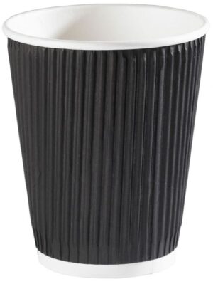 12oz Black Ripple Wall Hot Drink Cup