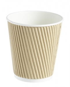 10oz Squat Kraft Ripple Wall Hot Drink Cup