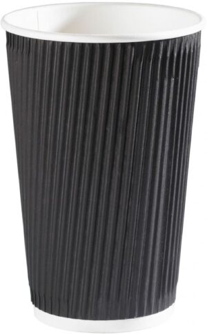 16oz Black Ripple Wall Hot Drink Cup