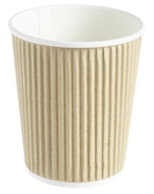 8oz Kraft Ripple Wall Hot Drink Cup