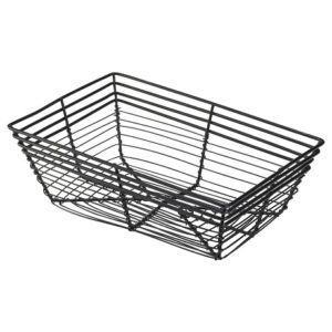 Genware Rectangle Black Wire Basket 23x15x7.5cm