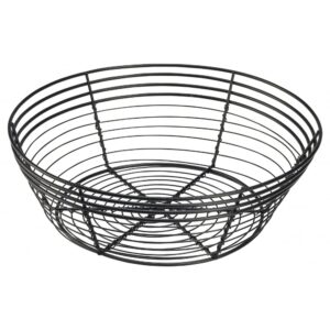 Genware Round Black Wire Basket 25.5x8cm