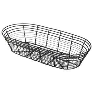 Genware Oblong Black Wire Basket 39x17x8cm