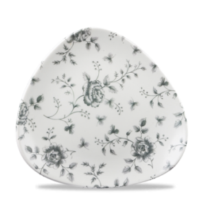 Grey Rose Chintz Triangle Plate 9″