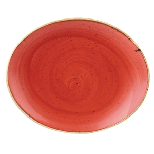 Churchill Stonecast Oval Coupe Plate 7.75″ Berry Red