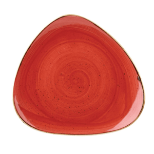 Churchill Super Vitrified Stonecast Triangle Plate Berry Red 19.69cm/7.75"