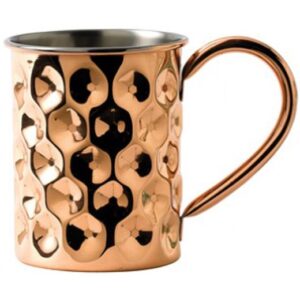 Solid Copper Dented Mug Slim with Nickel Lining 14.75oz