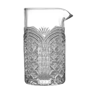 Patterned clear mixing glass with lip