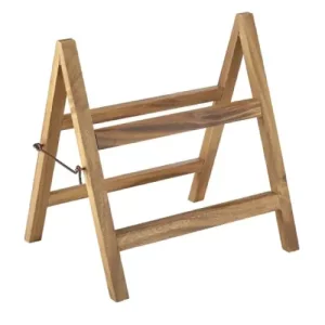 wooden two-tiered display stand