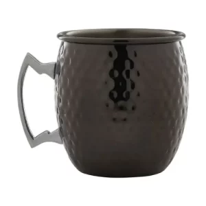 black hammered effect barrel mug for cocktails