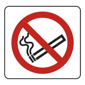 An image of Mileta No Smoking Symbol Sign Rigid Polypropylene 10 x 10cm