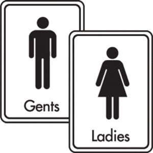 Black On White Toilet Signs