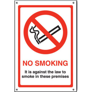 No Smoking Its Against The Law Sign – Rigid Polypropylene