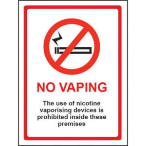 No Vaping Sign – Rigid Polypropylene