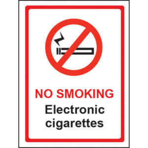 No Smoking Electronic Cigarettes Sign – Window Sticker Vinyl